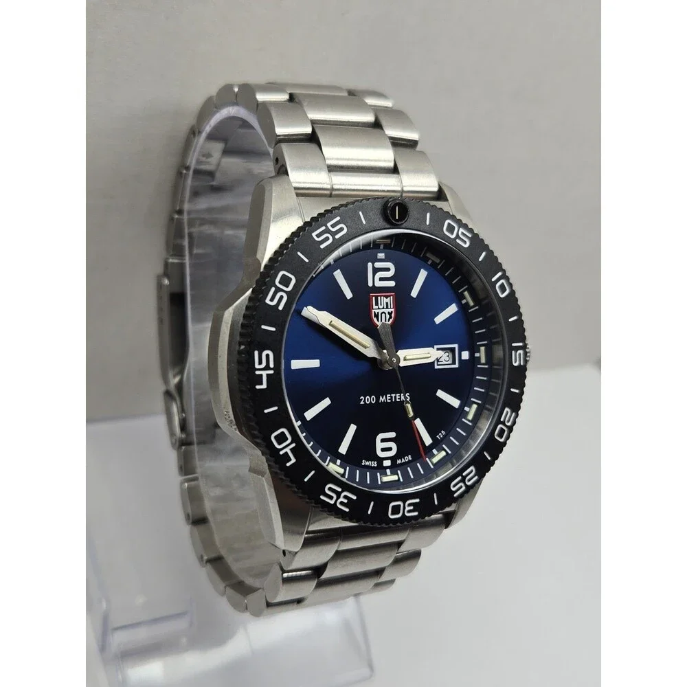 Mens Luminox Pacific Diver 48mm Blue Dial Steel Watch Sapphire Swiss New Battery